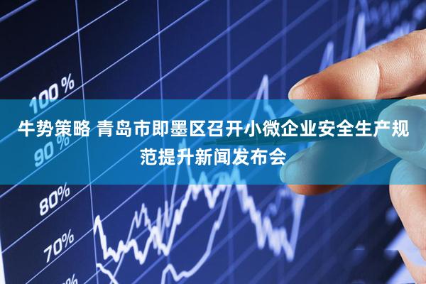 牛势策略 青岛市即墨区召开小微企业安全生产规范提升新闻发布会