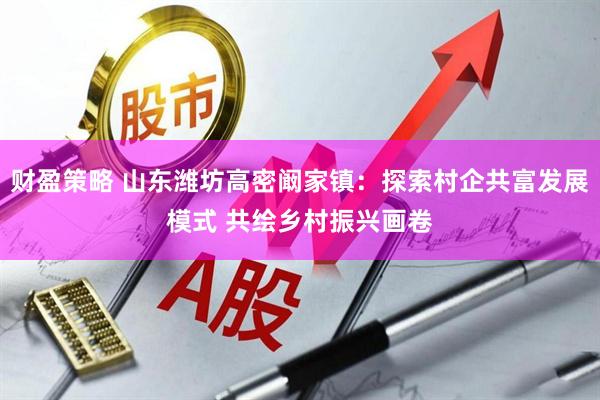 财盈策略 山东潍坊高密阚家镇：探索村企共富发展模式 共绘乡村振兴画卷