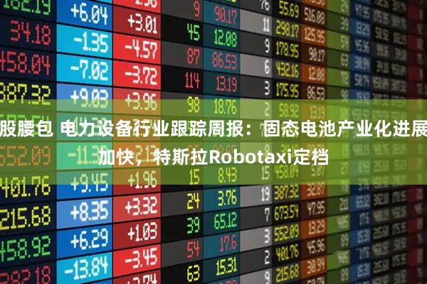 股腰包 电力设备行业跟踪周报：固态电池产业化进展加快，特斯拉Robotaxi定档