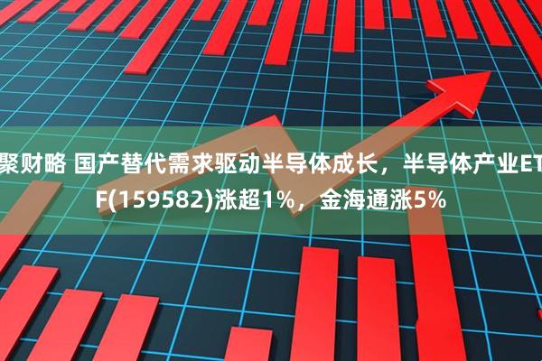 聚财略 国产替代需求驱动半导体成长，半导体产业ETF(159582)涨超1%，金海通涨5%