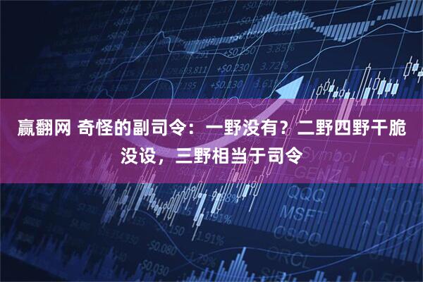 赢翻网 奇怪的副司令:一野没有?二野四野干脆没设,三野相当于司令